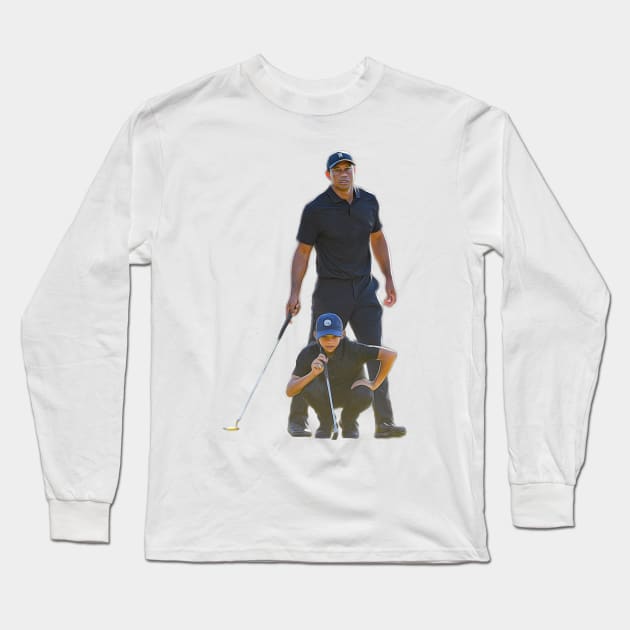 Tiger and Charlie Woods Long Sleeve T-Shirt by YungBick